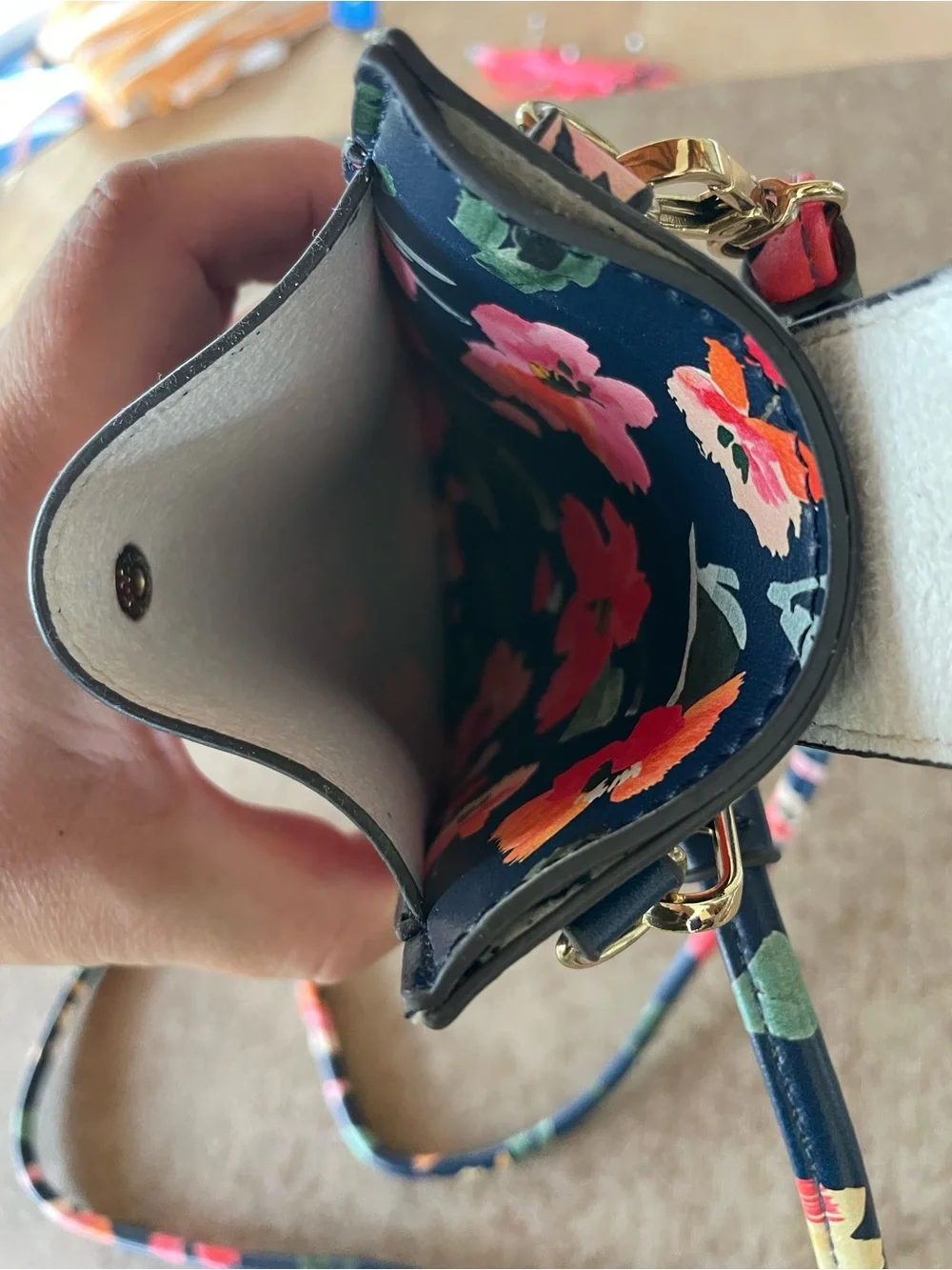 Nanette Lepore Navy Floral Crossbody Phone Pouch